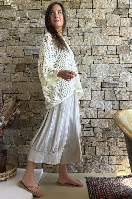 Conrad Grunge Loose Cotton Knit Buttercream